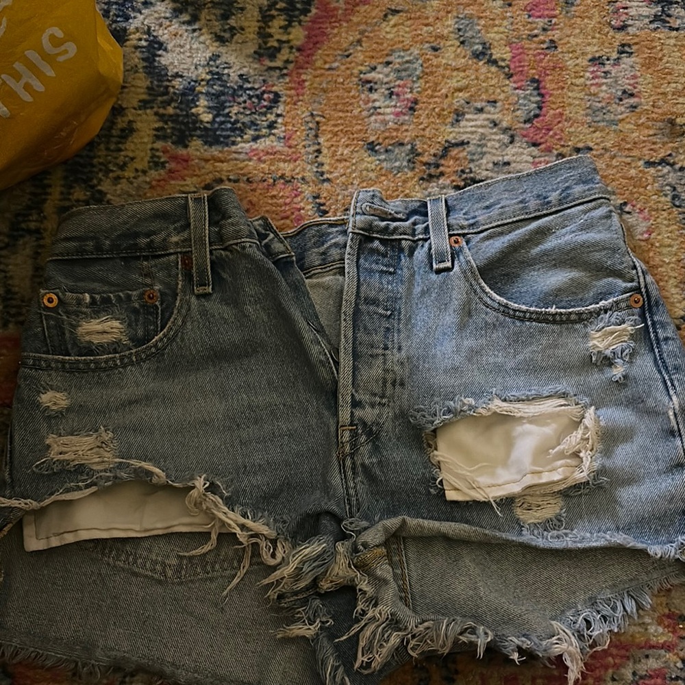 Distressed Denim Shorts